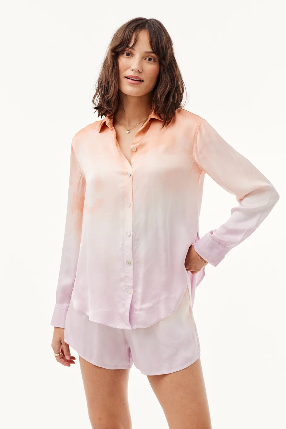CHEMISE BUTTON DOWN ORCHID SUNSET DYE