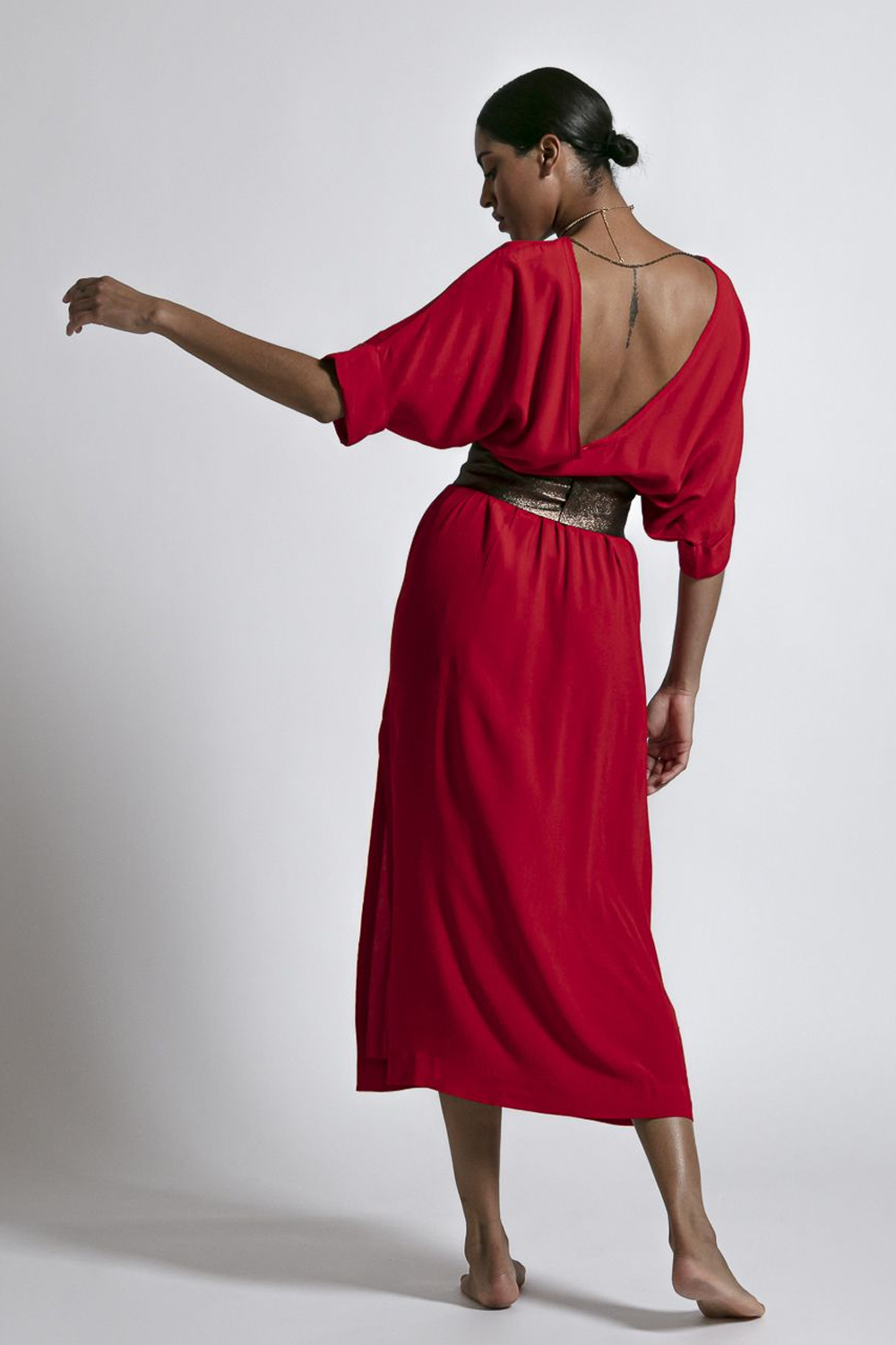 ROBE LONGUE BUCKLEY ROUGE