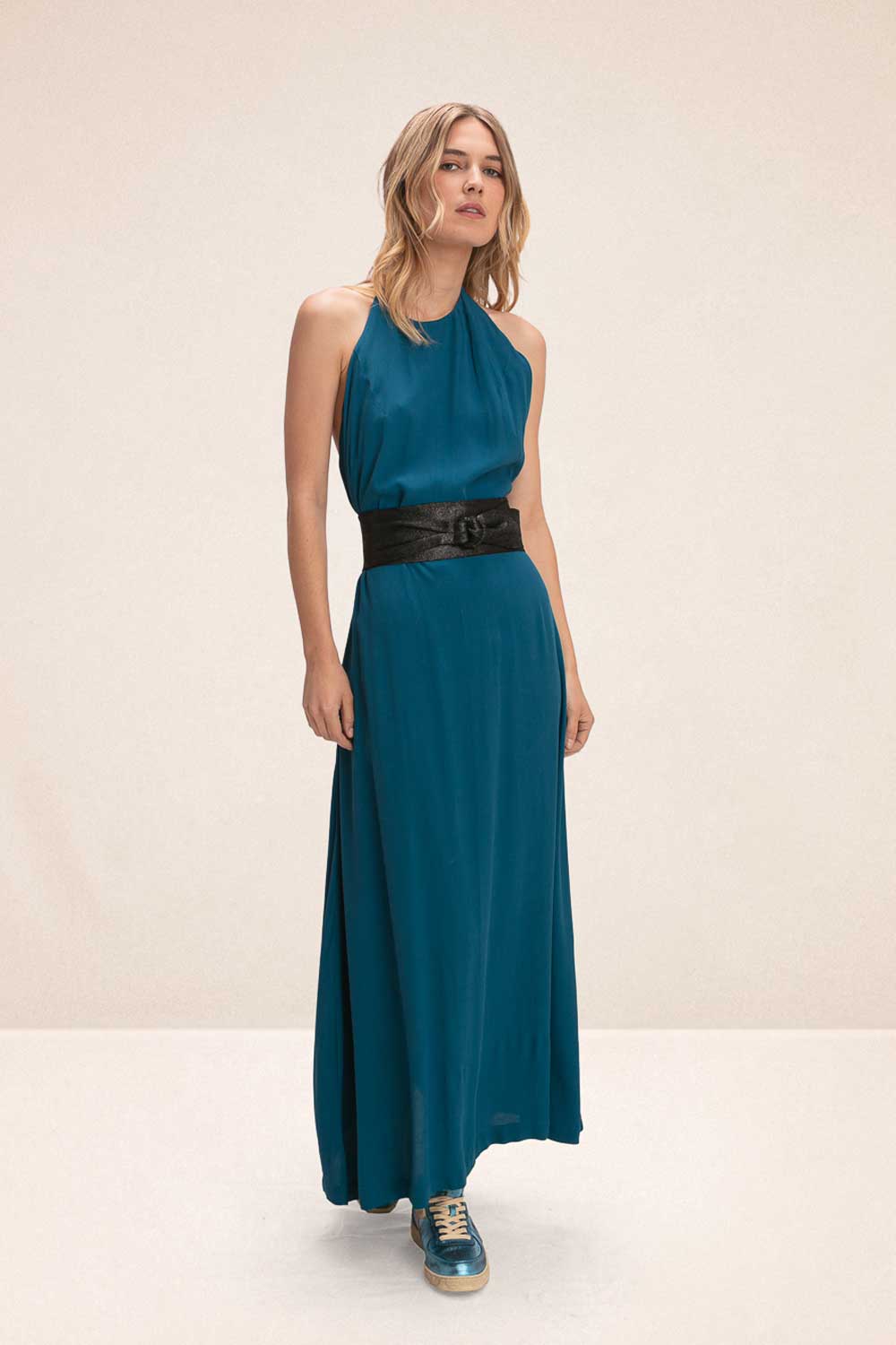 ROBE LONGUE QUEEN BLEU NOCTURNE