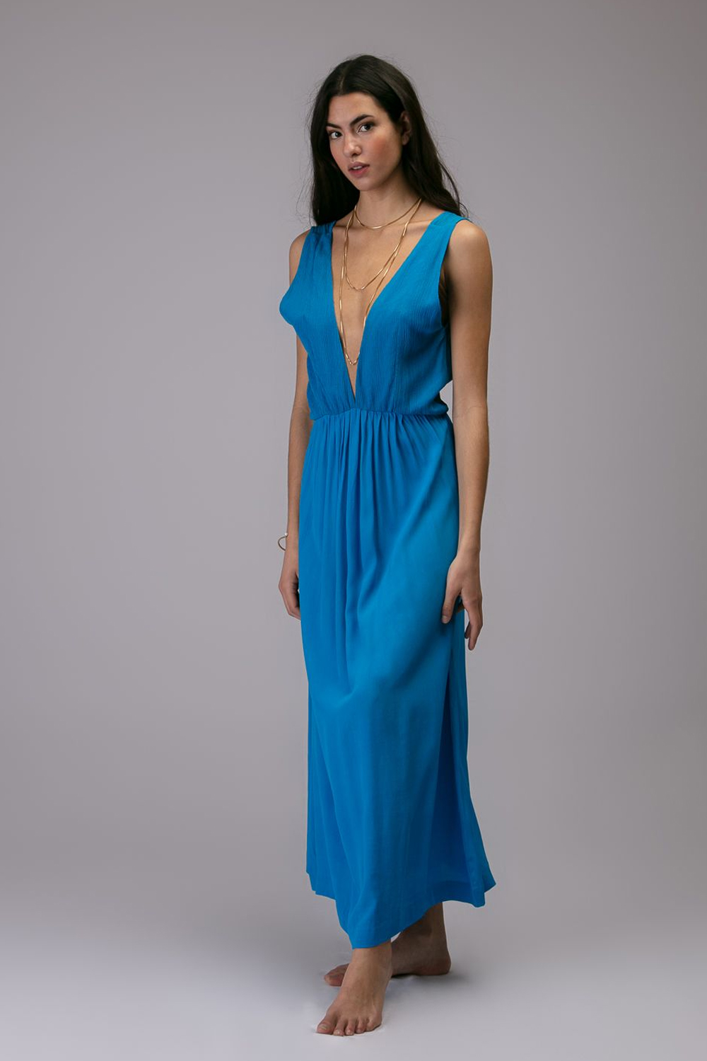 ROBE LONGUE MEXICO BLEU